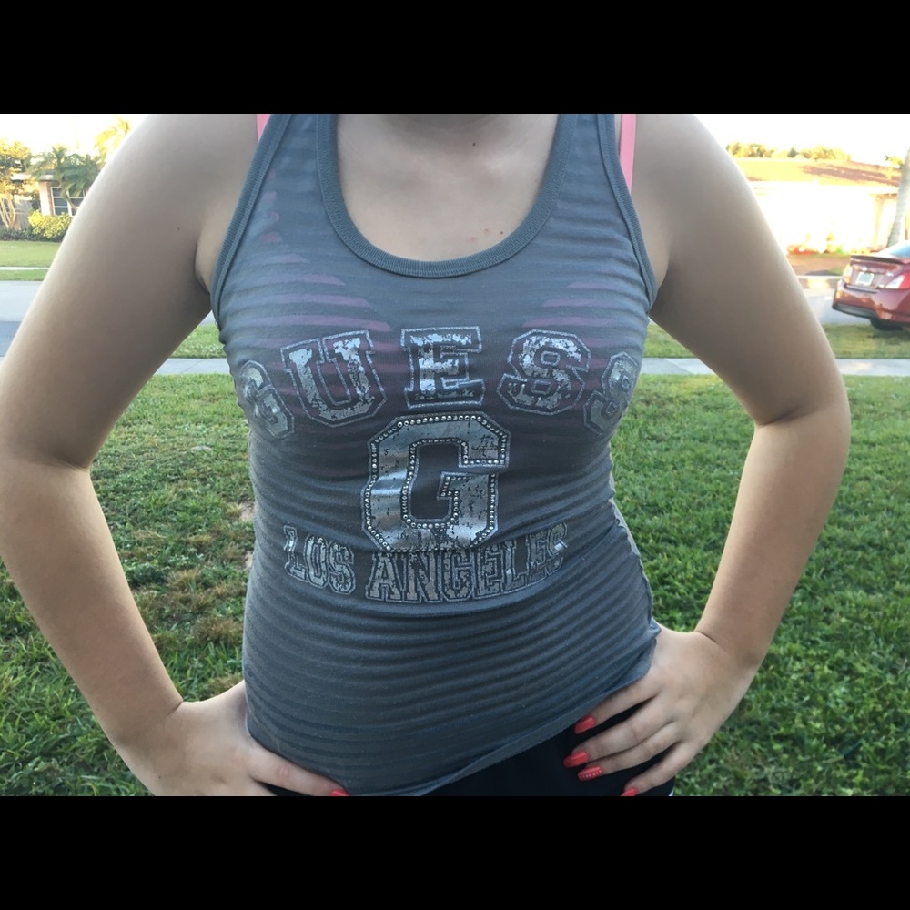 Gray guess shirt